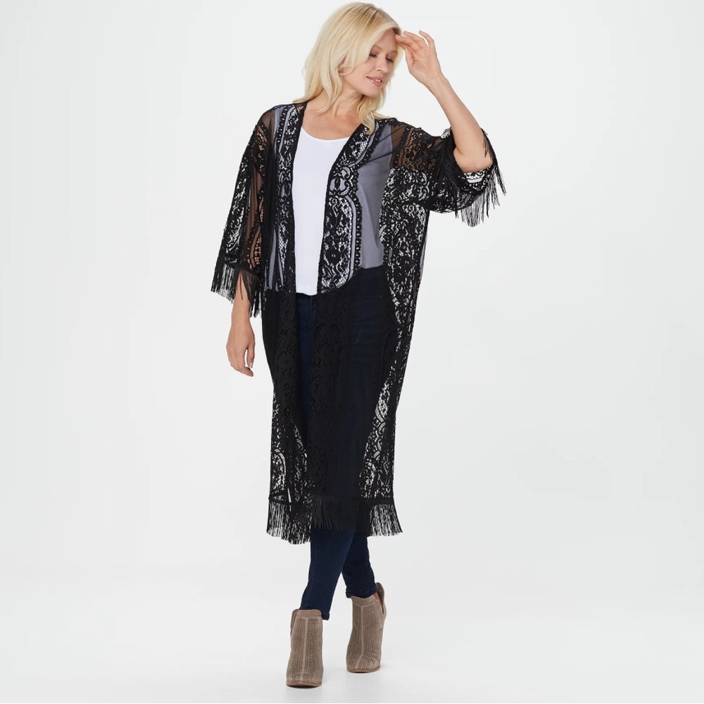 G.I.L.I. Women’s Navy Tassel Kimono Size Large